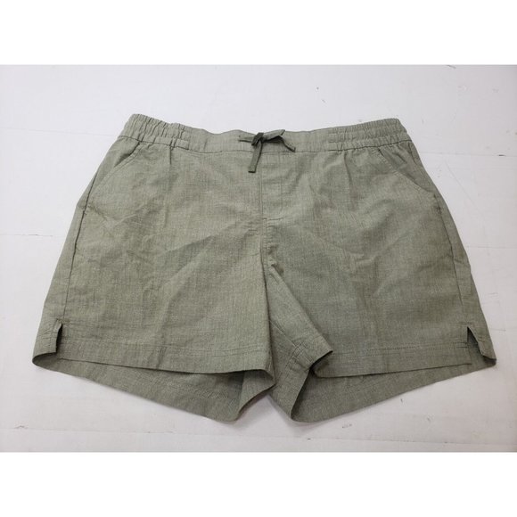 Magellan Womens Shorts Campfire Chambray Drawstring Elastic Waist Green Size XL - Picture 1 of 6